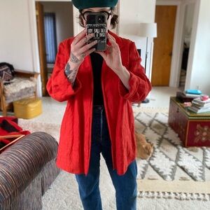Coldwater Creek Red Open-Front Blazer